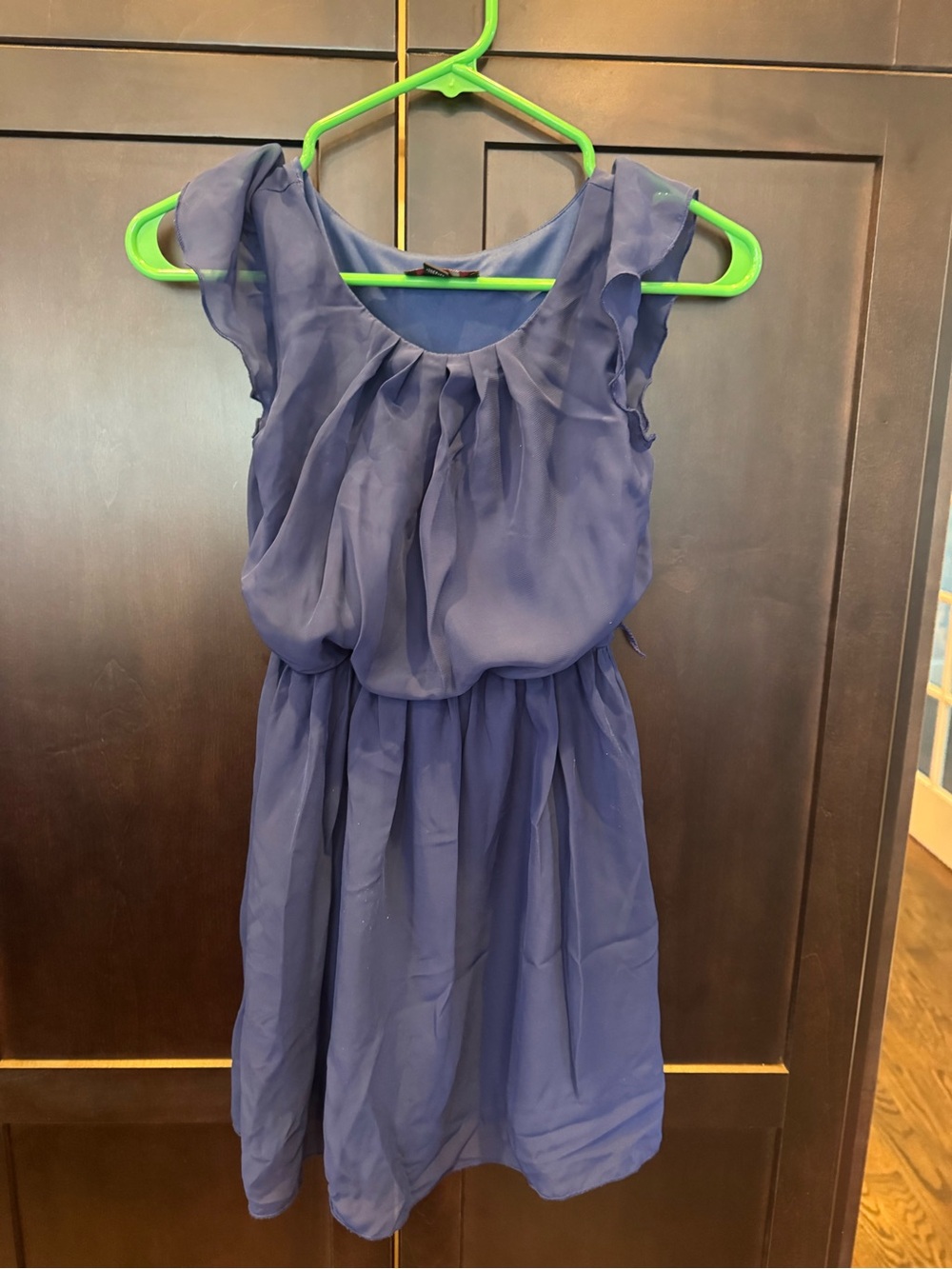 Iz Byer Navy Blue Chiffon Girls' Dress